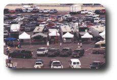  The ROMCO pit area is empty before the race