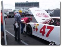  Keith checking tire temps.